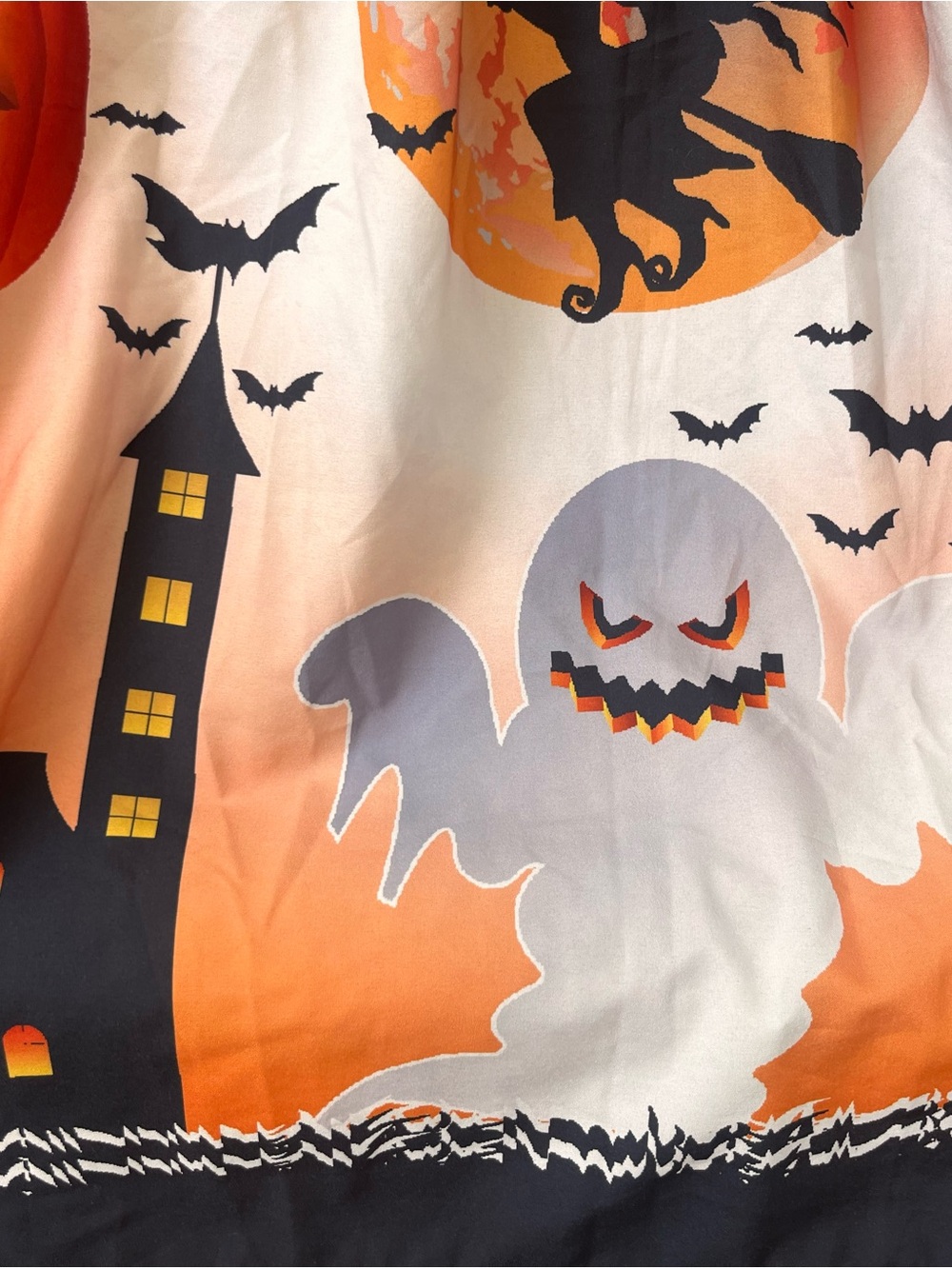 Halloween Ghost & Witch Dress - Black and Orange - Picture 2 of 6